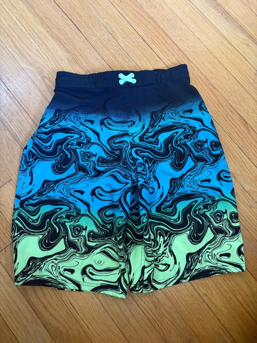 wonder nation Blue & Green Swirl Swim Shorts